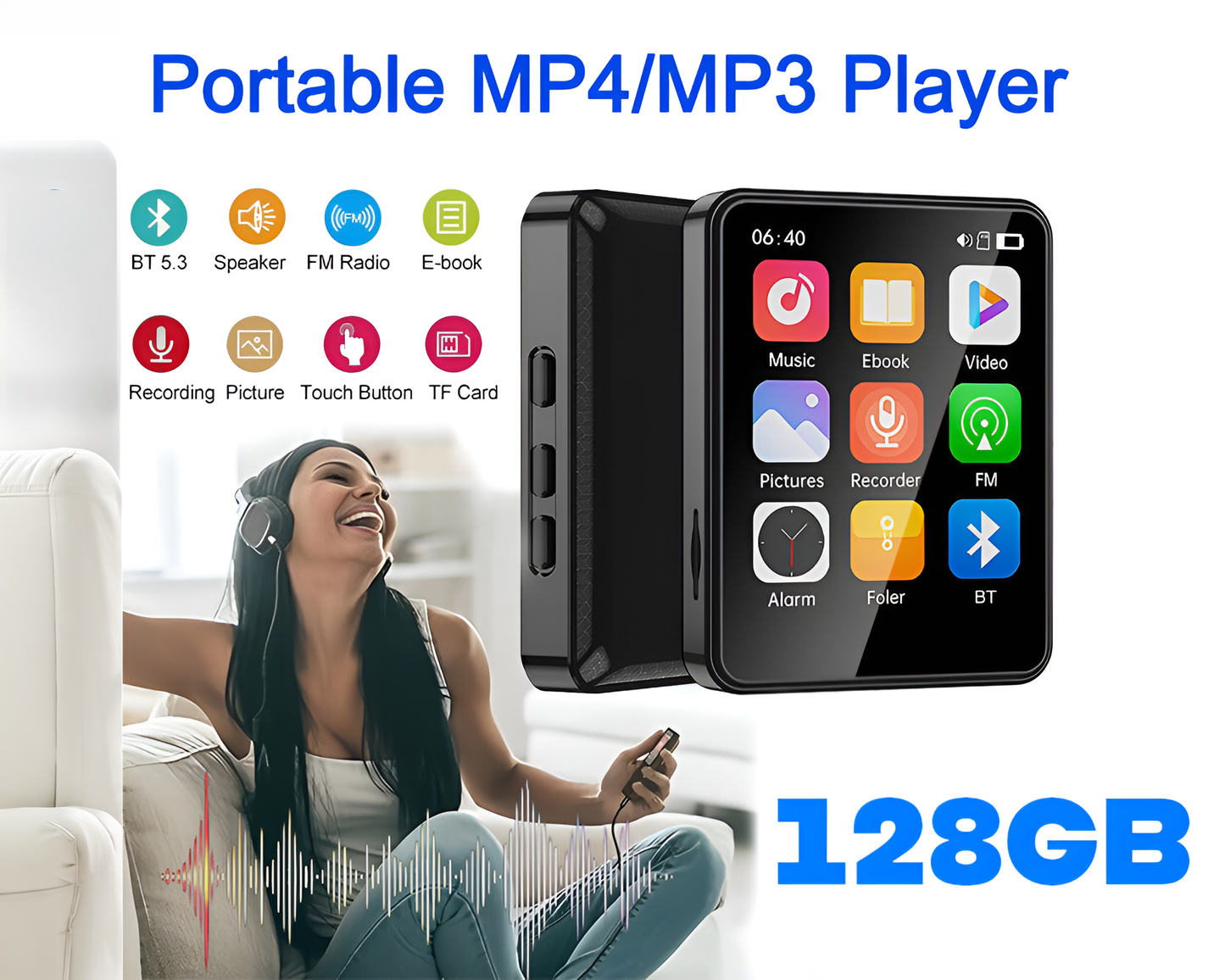 Portable Bluetooth MP4 MP3 Touch Screen