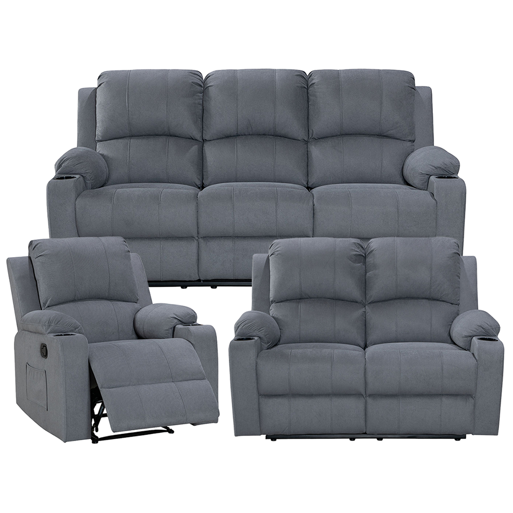 Recliner Sofa Set 3 Piece  NovaCloud Chenille