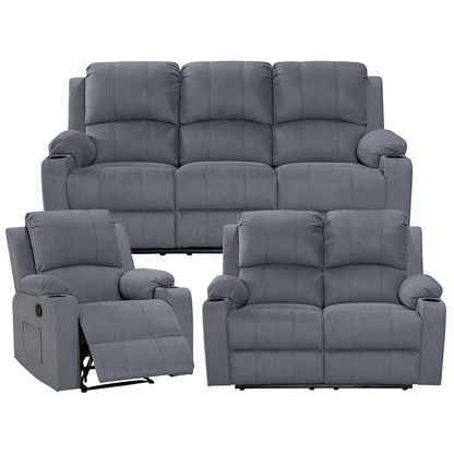 Recliner Sofa Set 3 Piece  NovaCloud Chenille