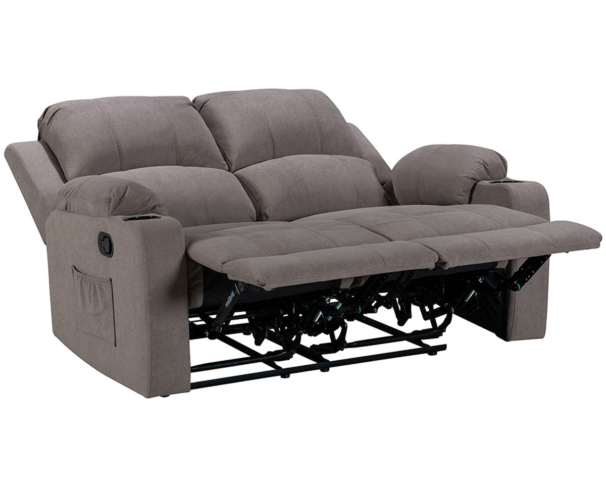 Plush cushioning on two seater sofa
