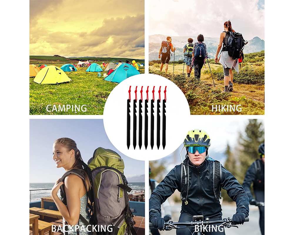 Tent pegs with serrated edges