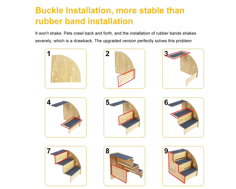 Portable wooden pet ramp