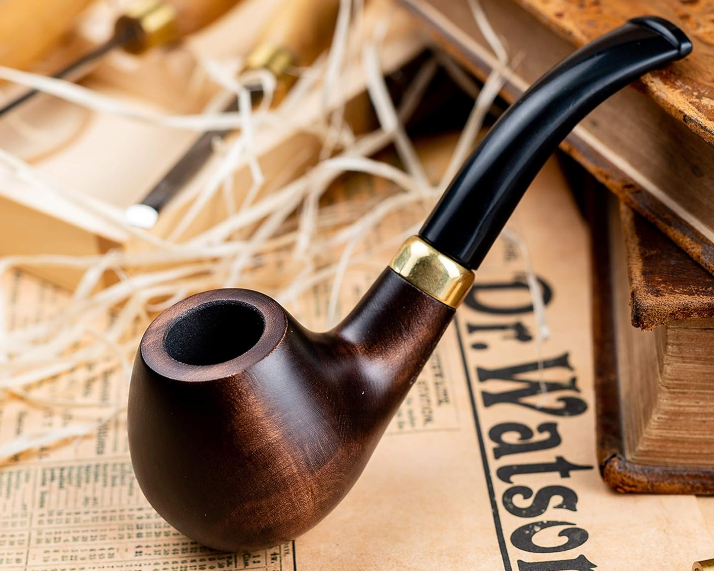 hand carved wooden pipe
