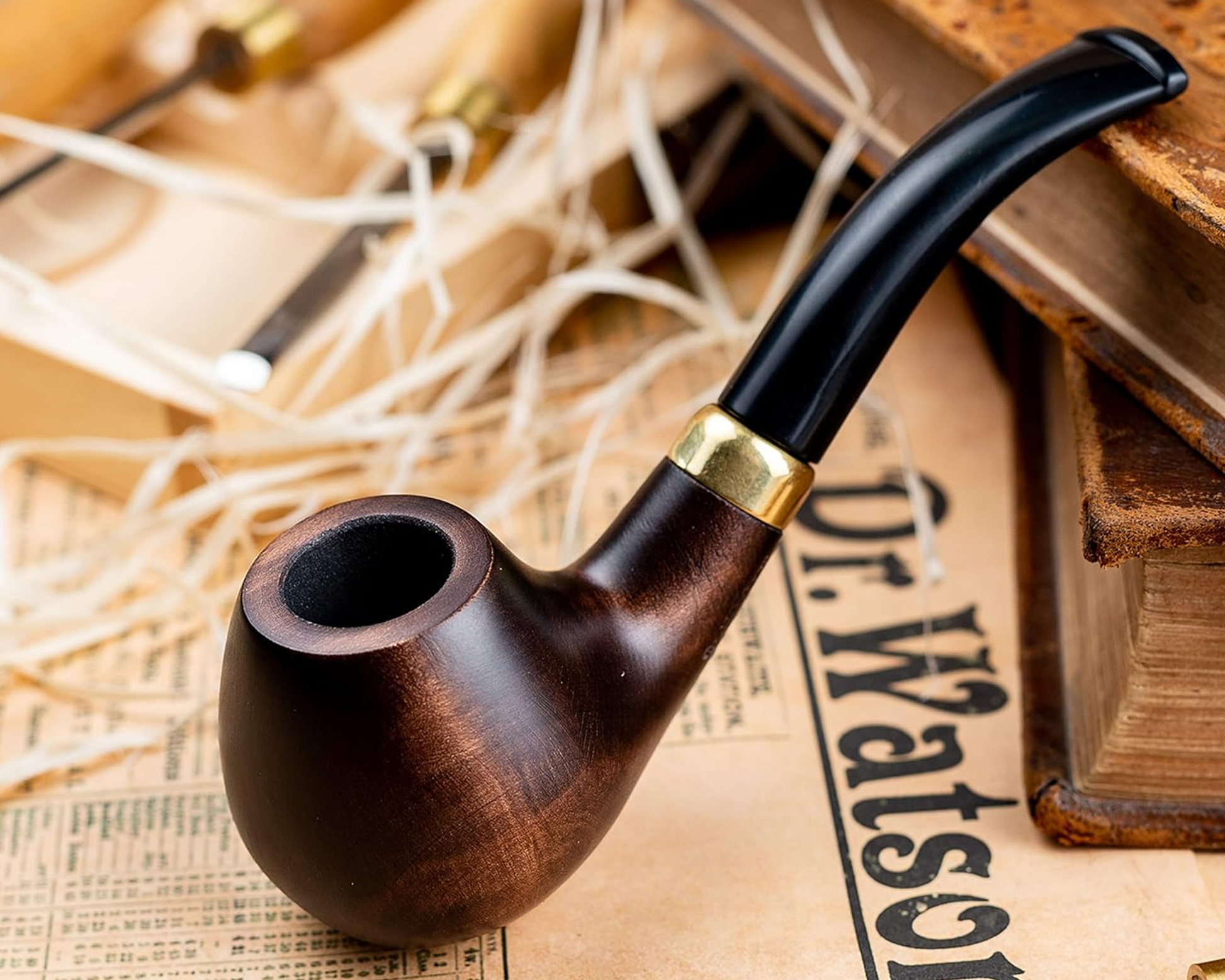 hand carved wooden pipe