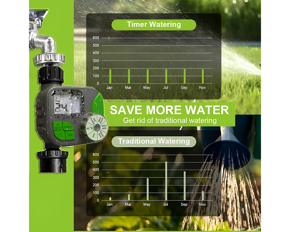 Battery powered water timer