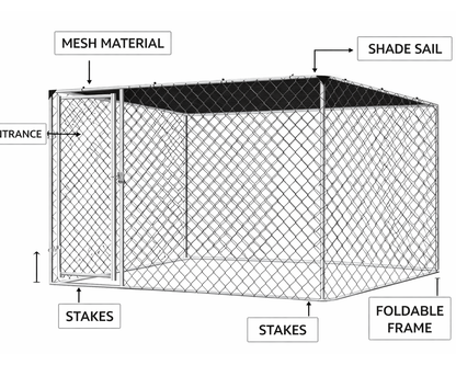 Outdoor Dog Run with Shade Sail