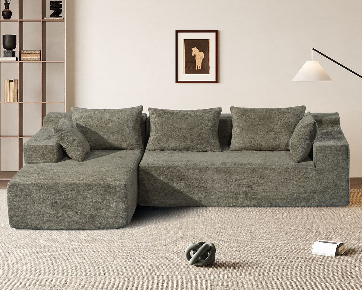 Compressed Sofa L-Shape Modular Sofa with Chaise