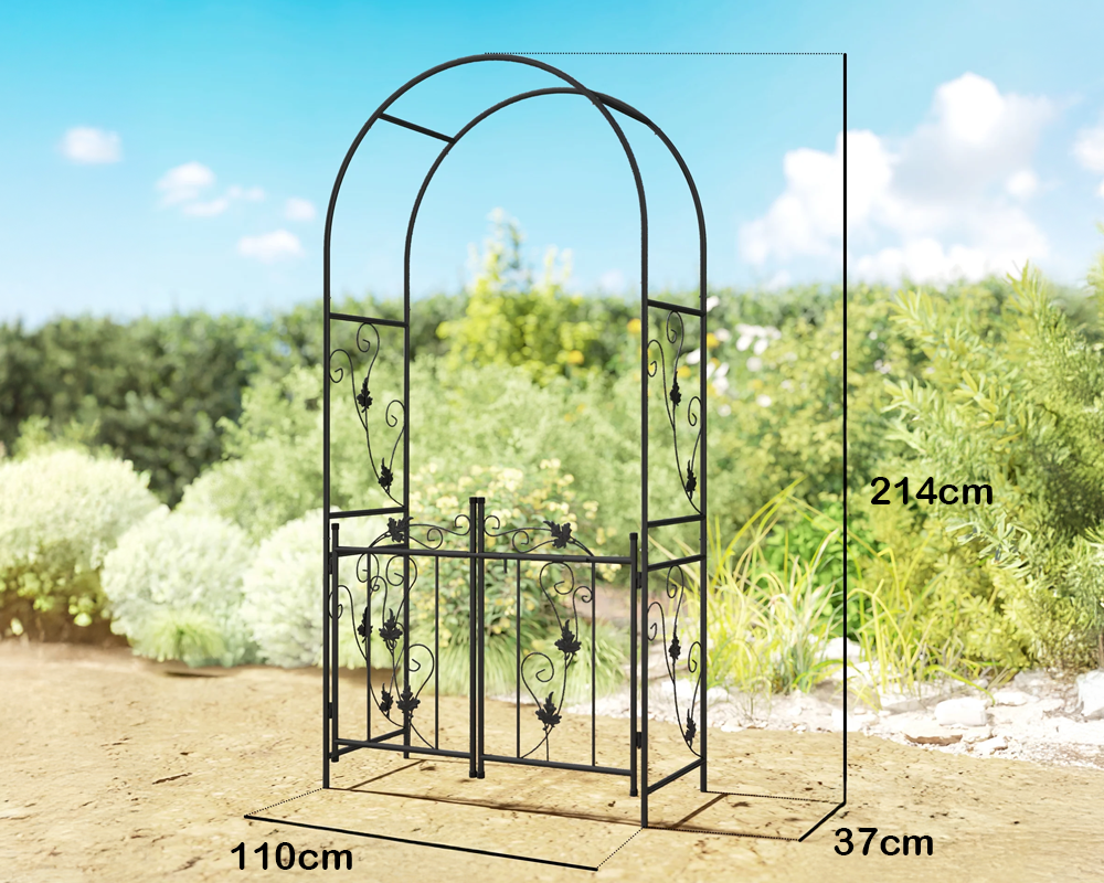 Garden arch with ground stakes
