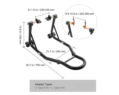 Universal motorcycle paddock stand