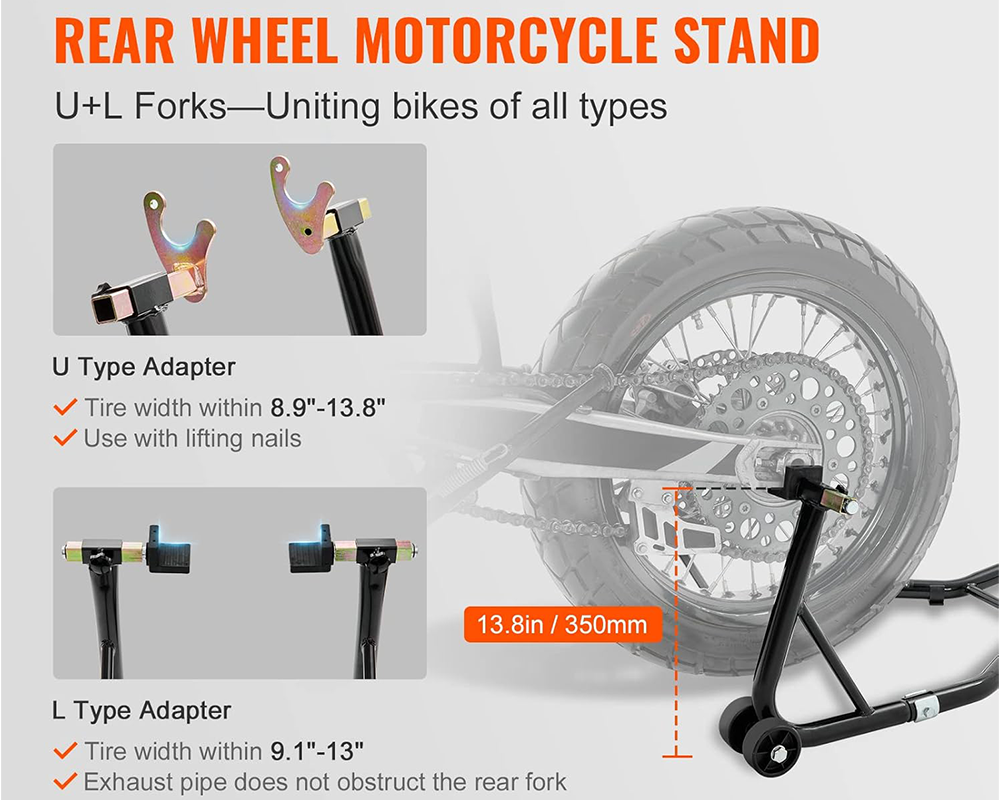 Steel rear wheel lift stand