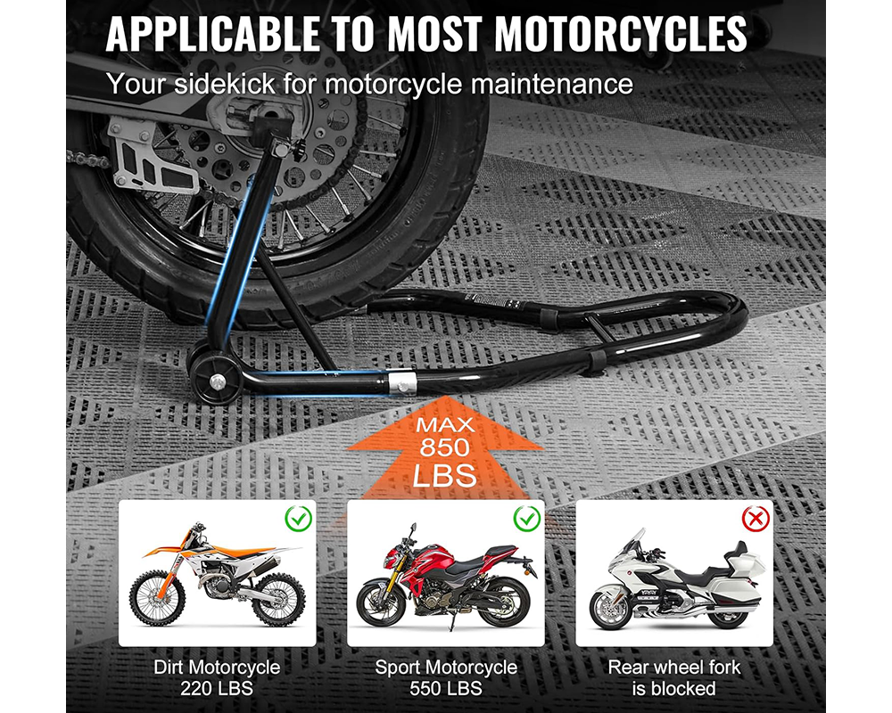 Motorcycle stand with U and L forks