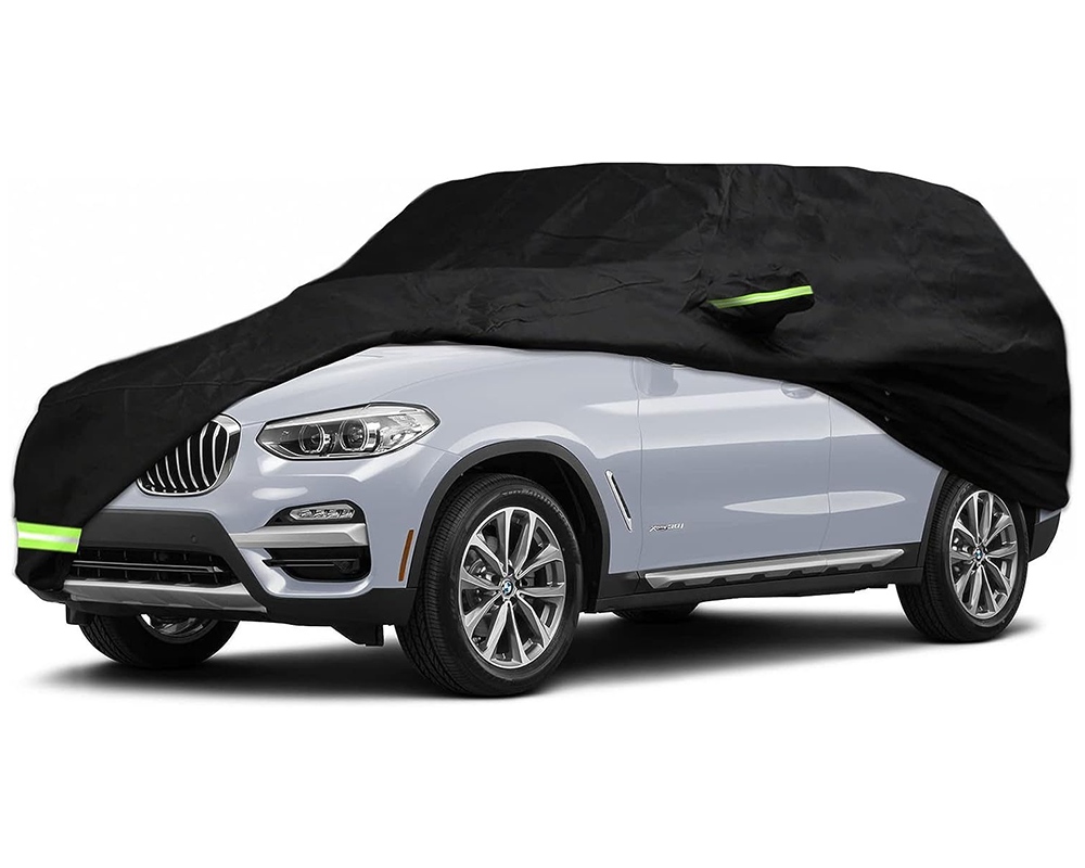SUV cover with compact storage