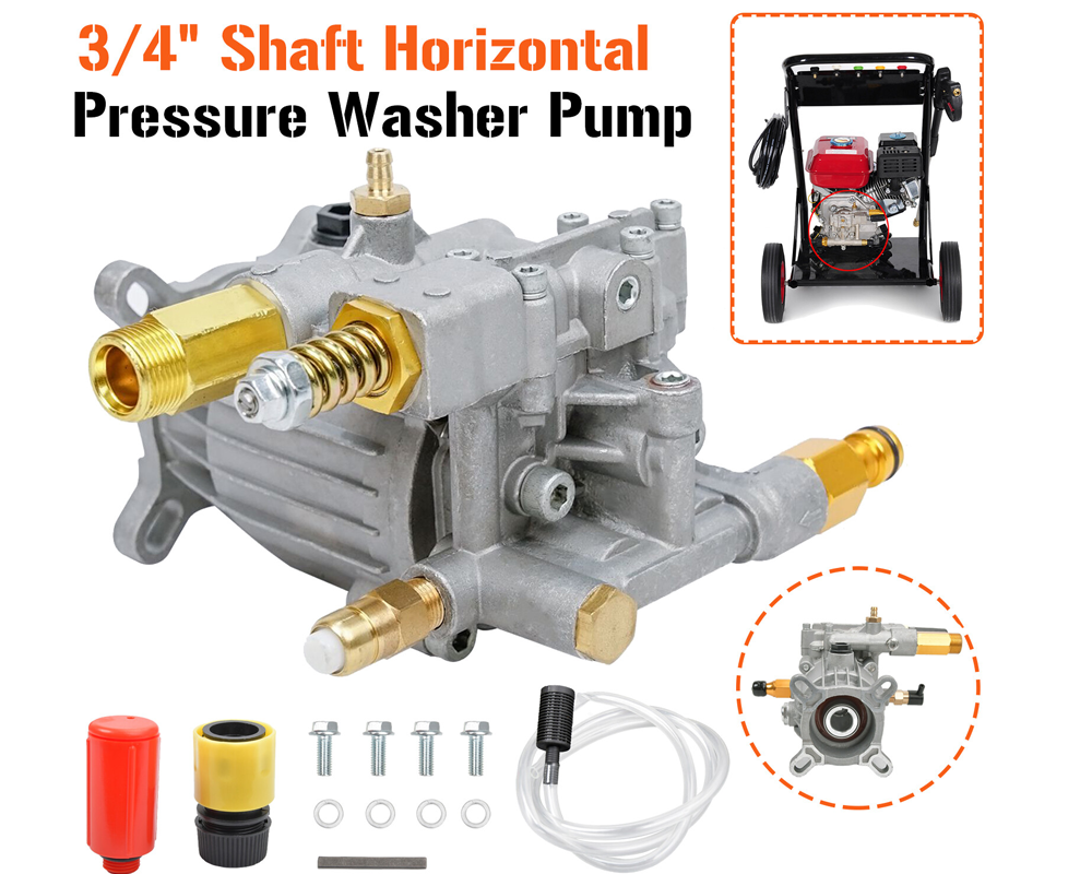 Water blaster pump side view
