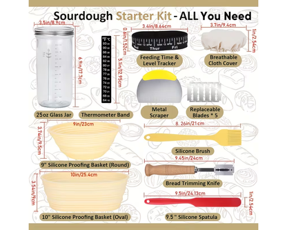 Sourdough Starter Kit with Bread Proofing Basket