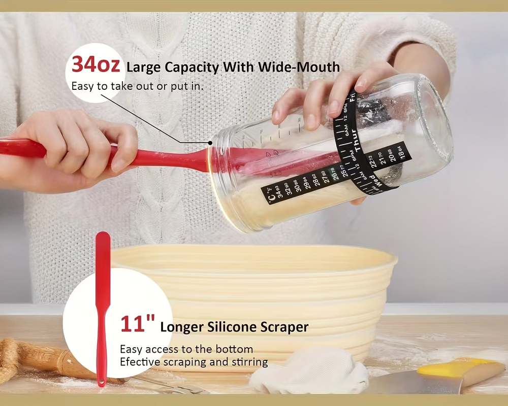 Sourdough Starter Kit with Bread Proofing Basket