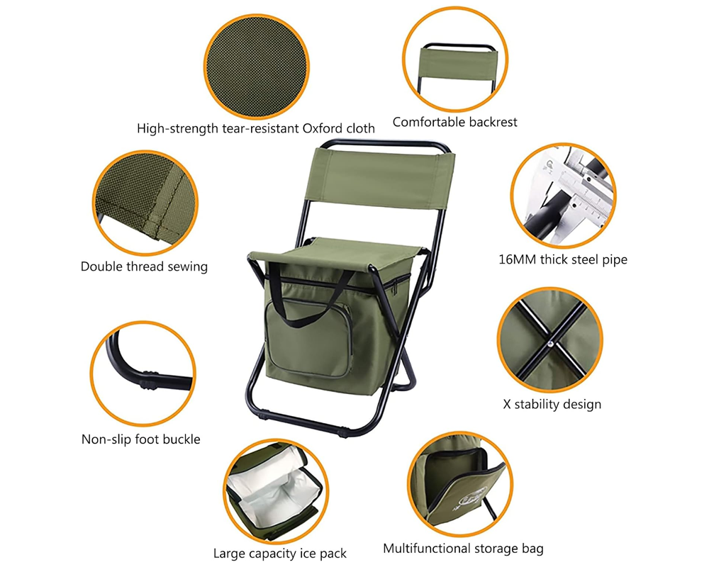 Folded camping chair compact