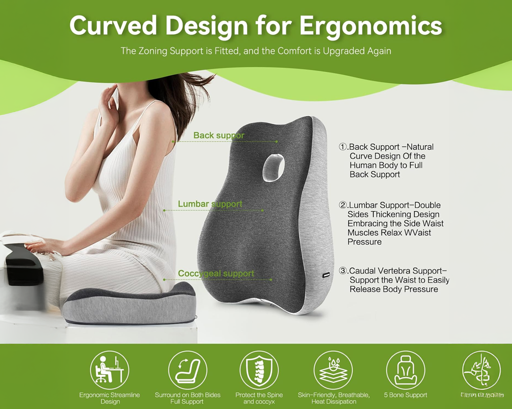 Cushion Lumbar Support Pillow Set