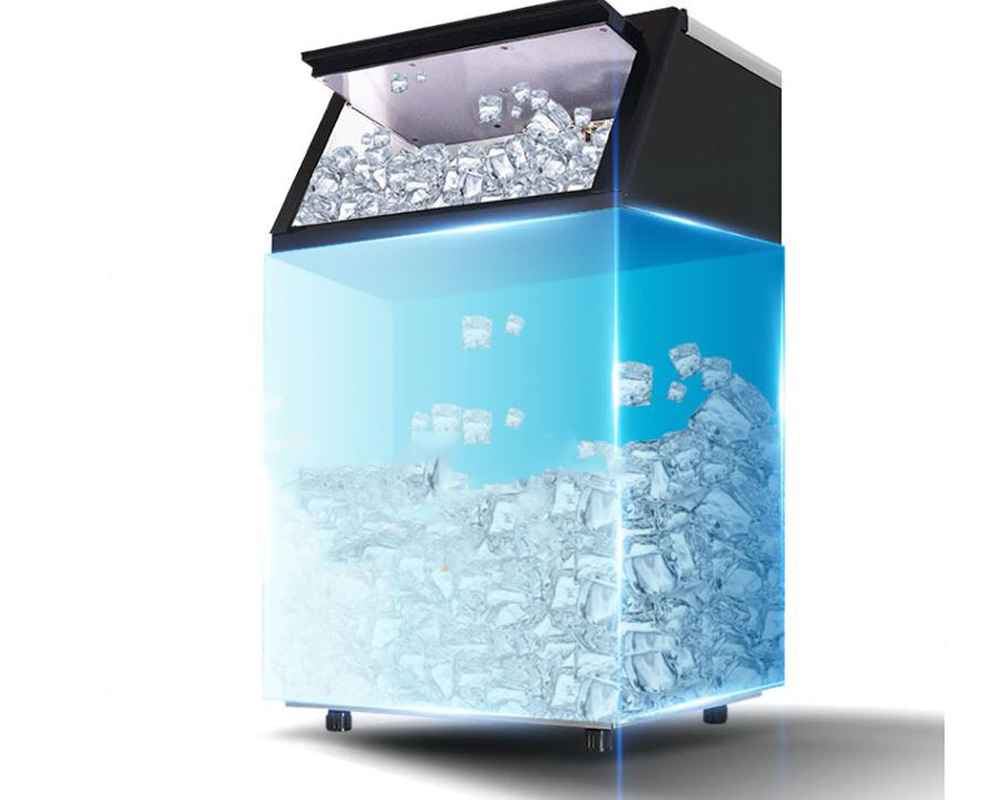 Bullet ice maker on countertop