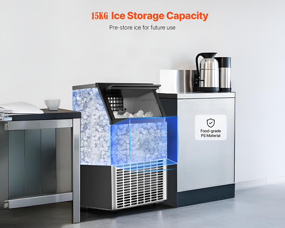Compact bullet ice maker unit