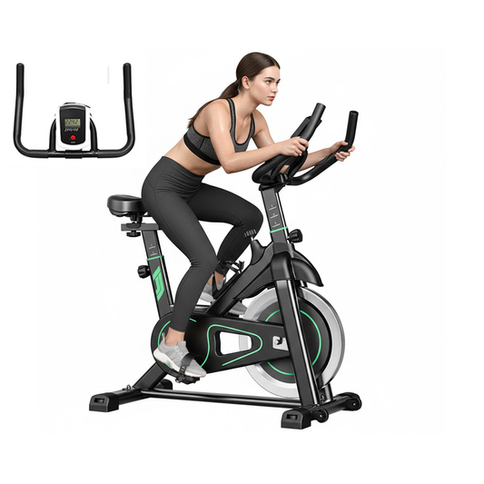 Exercise spin bike with monitor