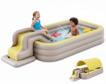 inflatable family pool with slide