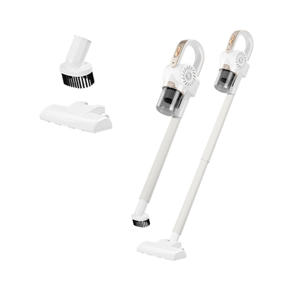Cordless stick vacuum cleaner in white