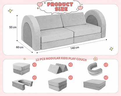 Modular Kids Play Couch Foam Sofa Set 12pcs