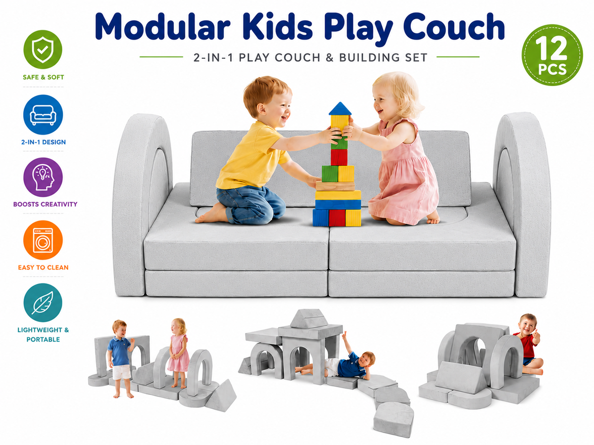 Modular Kids Play Couch Foam Sofa Set 12pcs