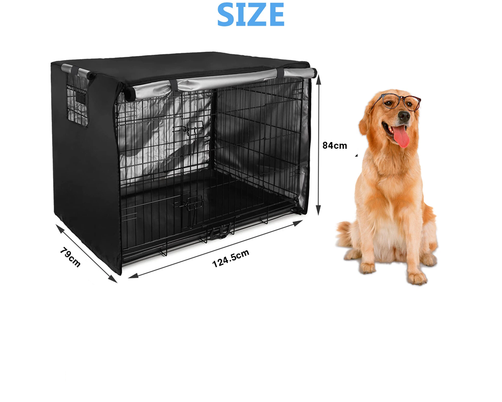 Dog crate cover rolled flap
