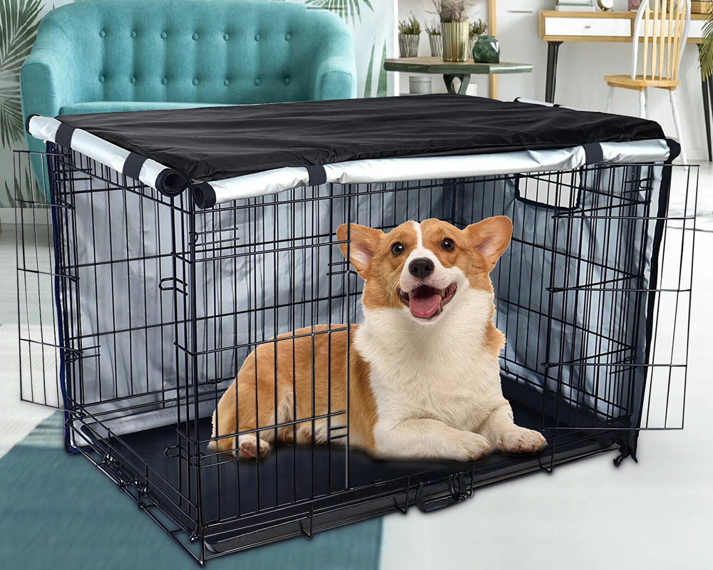 Portable dog crate cover design