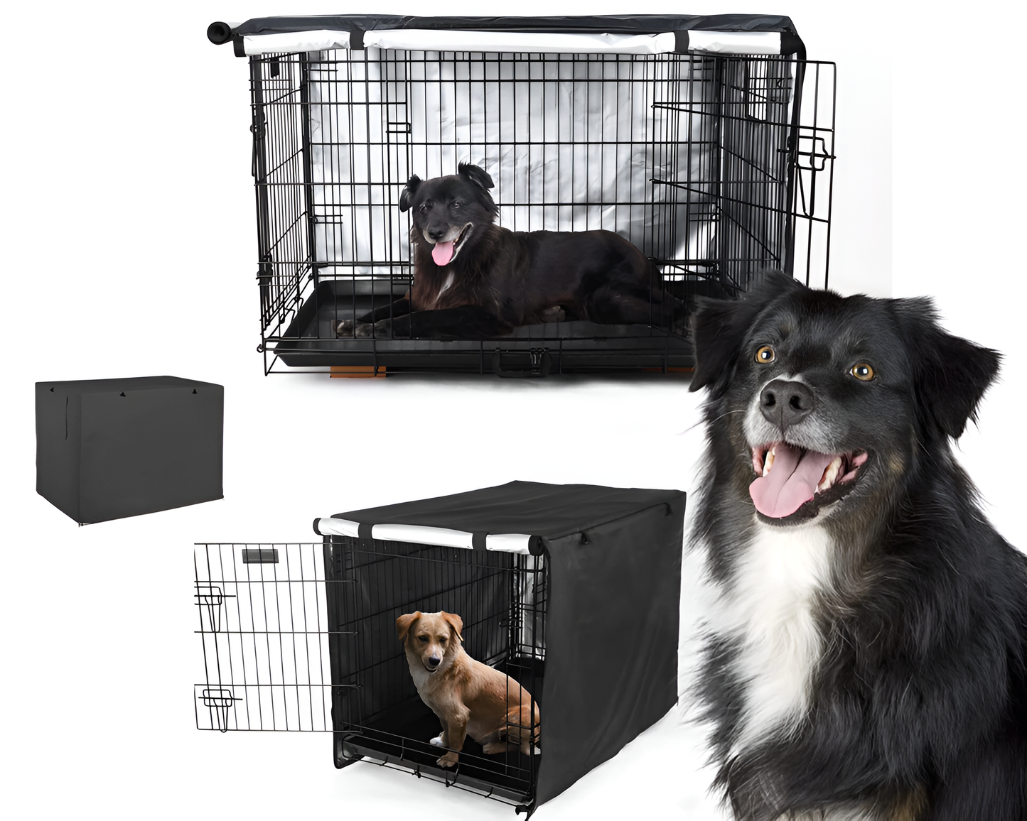 Dog Crate Cover 48 Inch Waterproof Dog Crate Cover with Zipper Access Panels