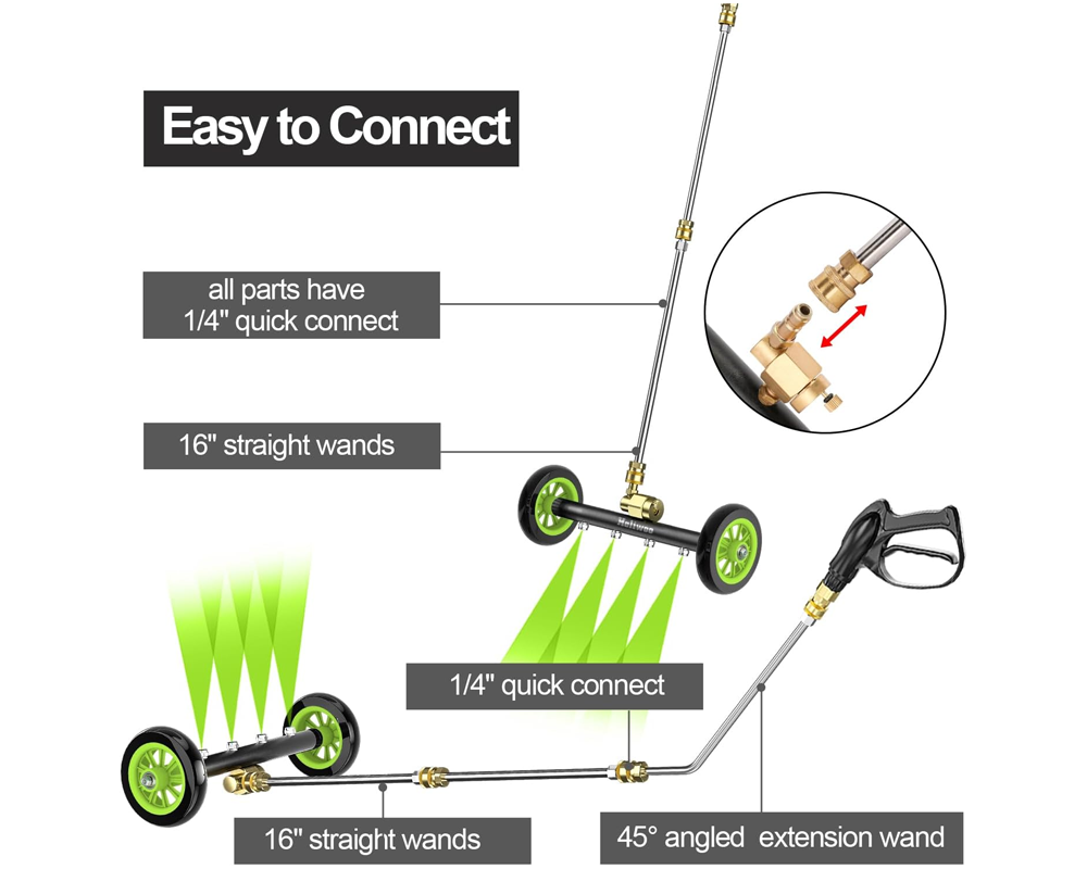 Cleaner with rubber wheels