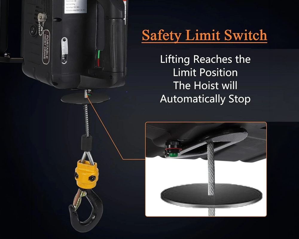 Portable lifting crane with wireless control