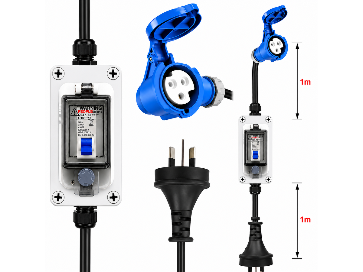 2M Caravan Extension Cable Adaptor with 10A IP67 MCB Breaker