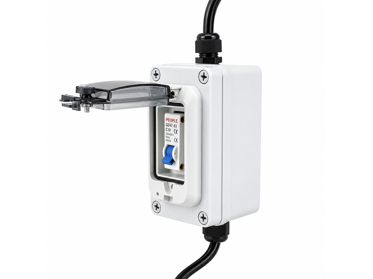 2M Caravan Extension Cable Adaptor with 10A IP67 MCB Breaker