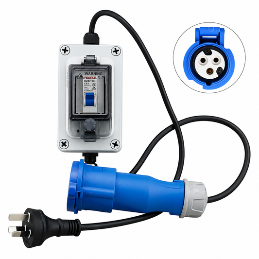 2M Caravan Extension Cable Adaptor with 10A IP67 MCB Breaker