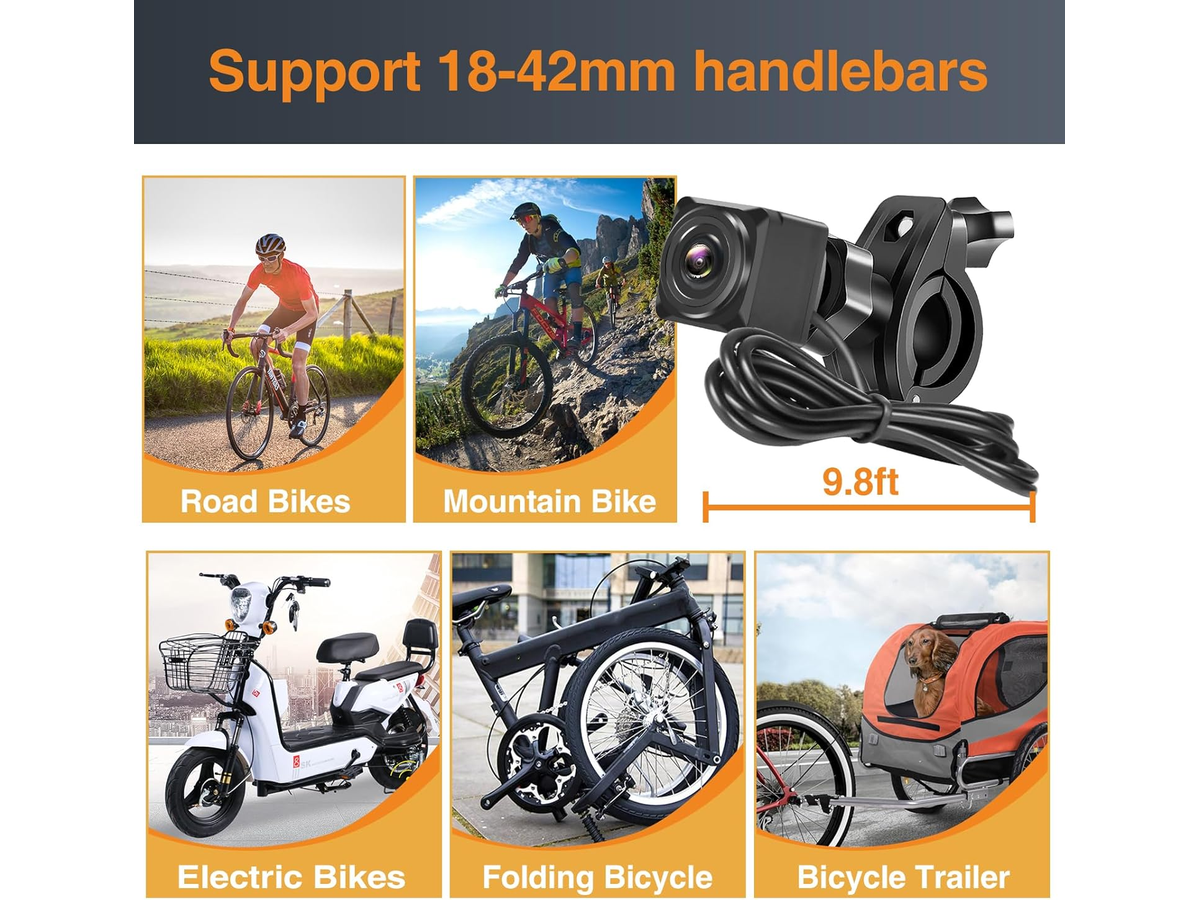 1080P Bike Mirror Camera 4.3" Monitor