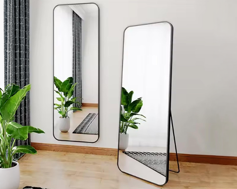 aluminum frame floor mirror
