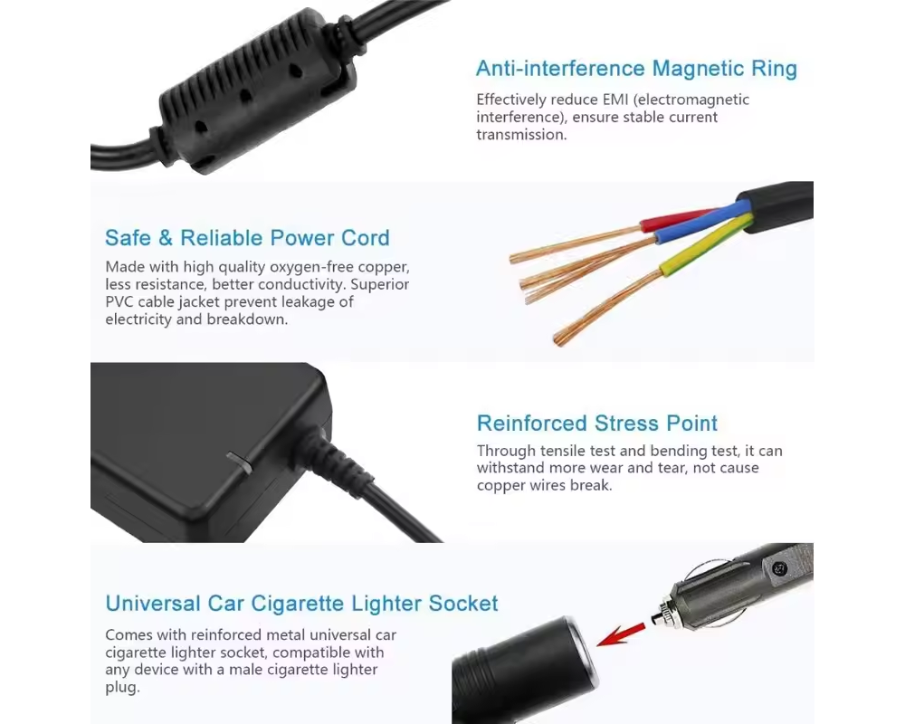 120W AC to DC Power Adapter Converter 230V-12V Car Cigarette Socket Charger