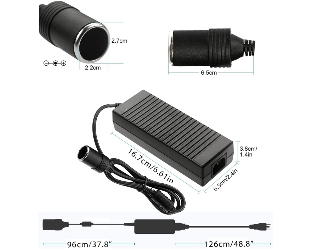 120W AC to DC Power Adapter Converter 230V-12V Car Cigarette Socket Charger
