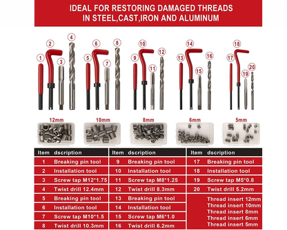 131PCS Thread Repair Kit