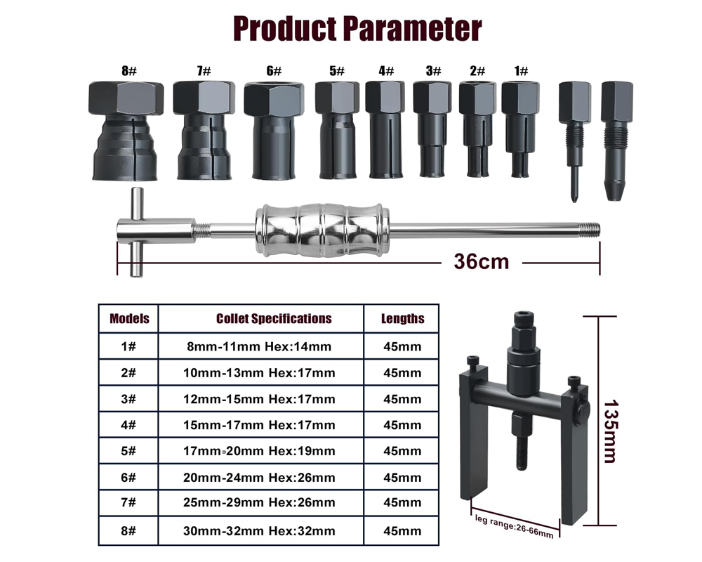 12PCS Blind Bearing Slide Hammer Tool Kit
