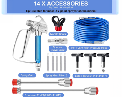 14Pcs Airless Paint Sprayer Gun Kit