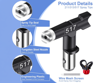 8Pcs Airless Paint Sprayer Gun Kit – 3600 PSI
