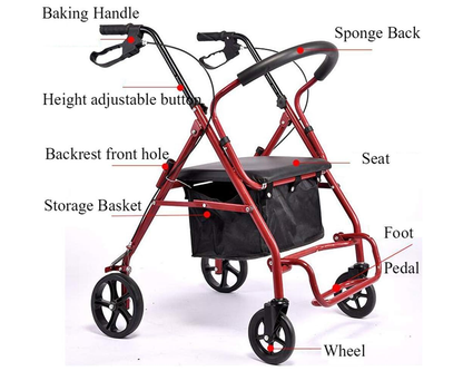 Folding Mobility Rollator Walker