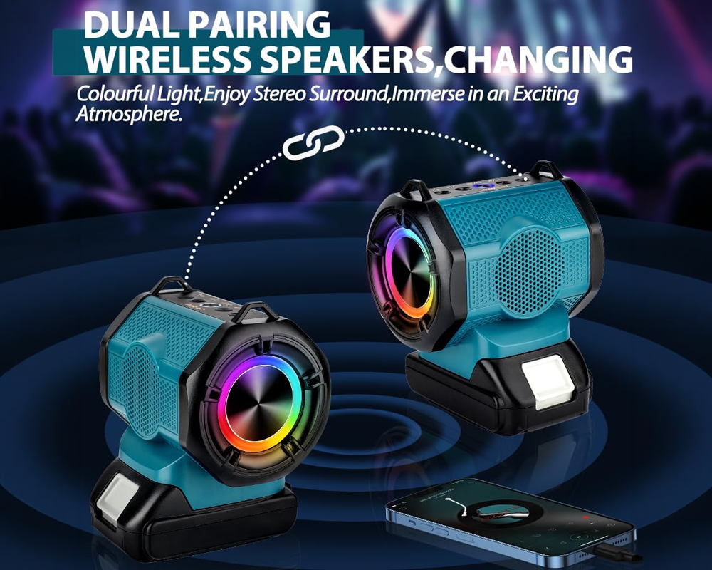 Makita Battery Compatible Bluetooth Speaker Fits LXT 18V Battery