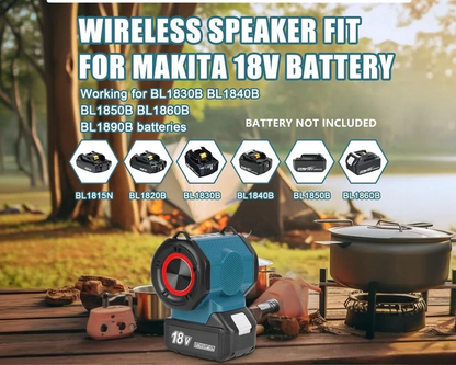 Makita Battery Compatible Bluetooth Speaker Fits LXT 18V Battery