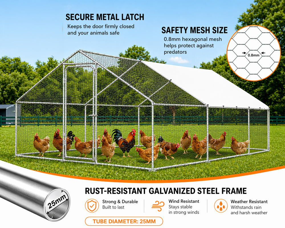 Outdoor Chicken Coop 8Mx3Mx2M