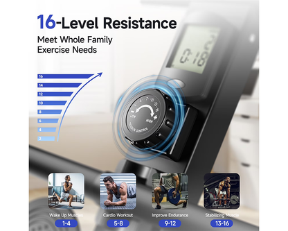 16 Levels Rowing Machines Dual Slide Rail