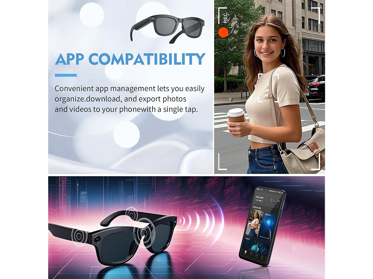 AI Smart Glasses 8K Camera ChatGPT Touch Bluetooth Player